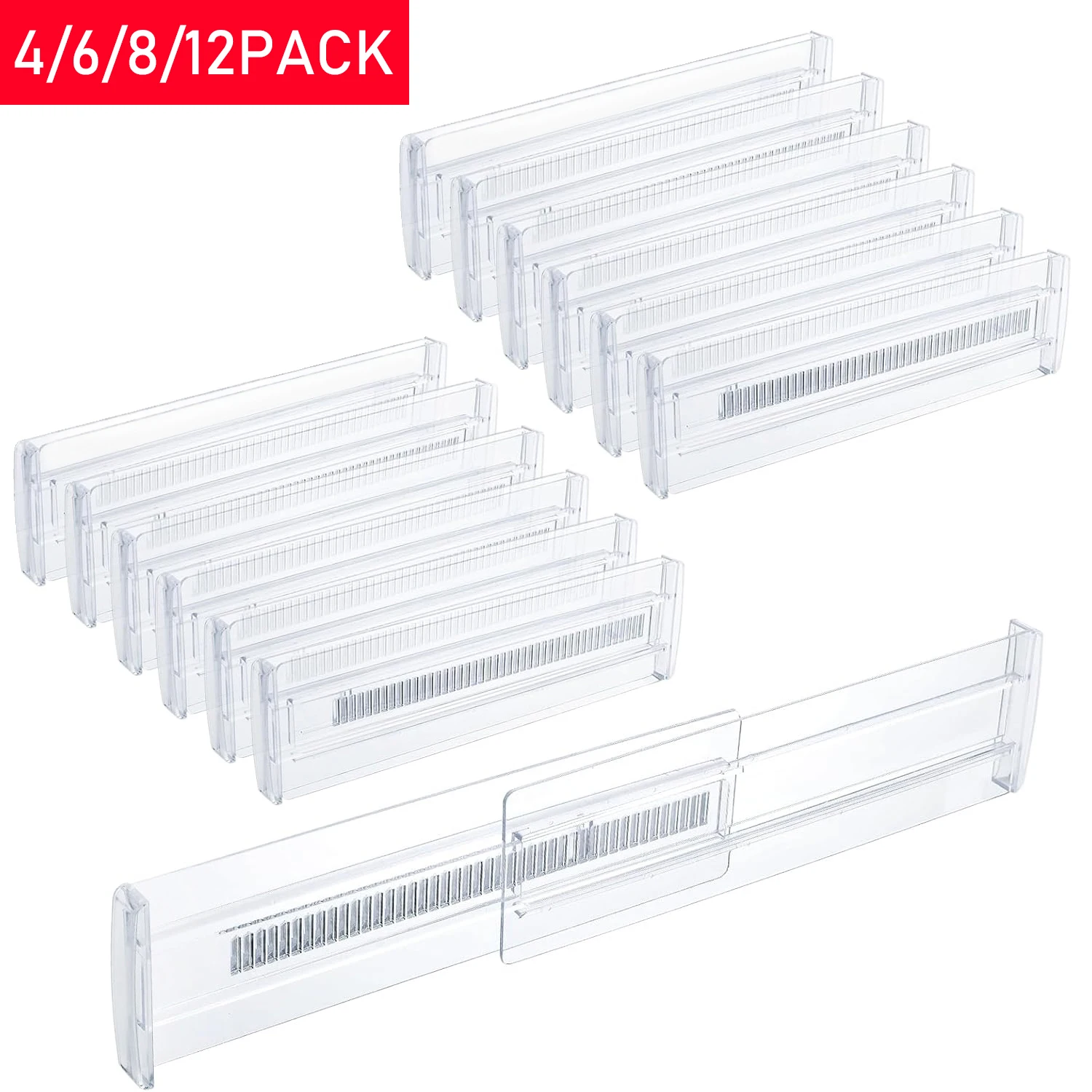 Kitchen Utensils - 4/6/8/12 Pack Expandable Drawer Dividers, Dividers