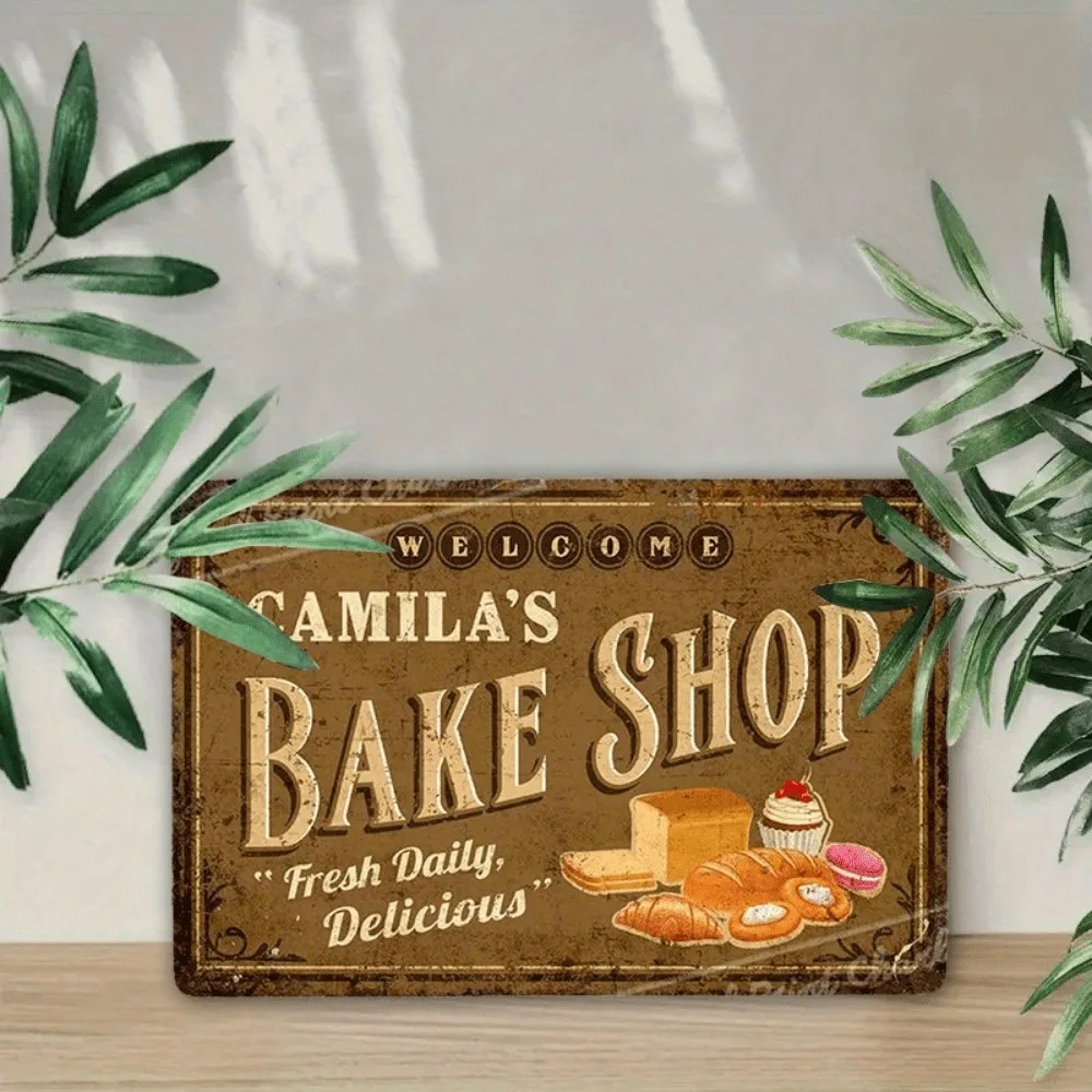Kitchen Baking Wall Art - CIFbuy Vintage Camila's Bake Shop Aluminum