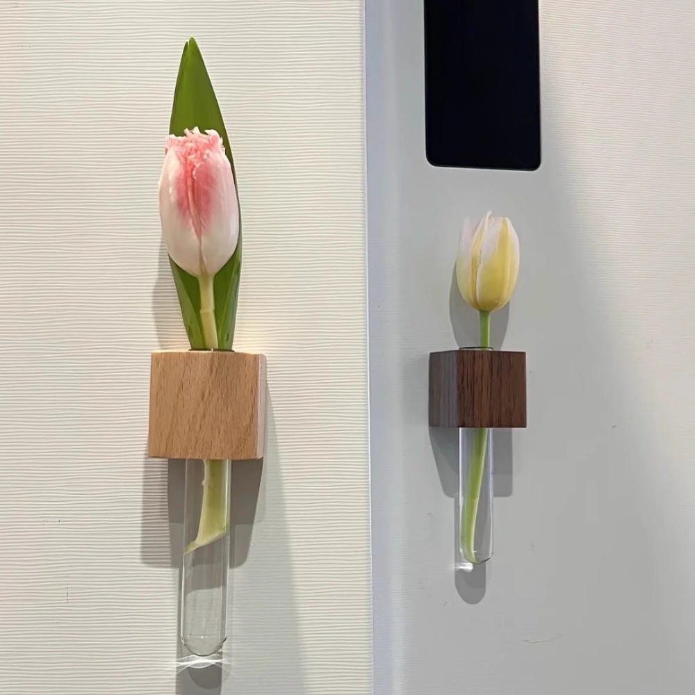 Kitchen Quiz - Wooden Test Tube Vase Refrigerator Magnet