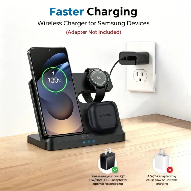 3 in 1 Fast Wireless Charger F - Cooling Rack Wire ulasan dan harga