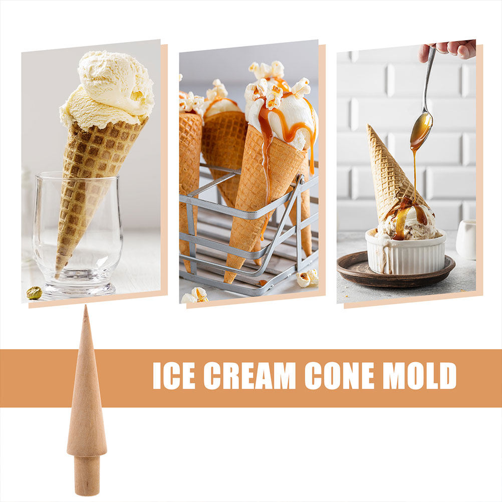 3Pcs Ice Cream Cone Maker Wood - Kitchen Roll Baking ulasan dan harga