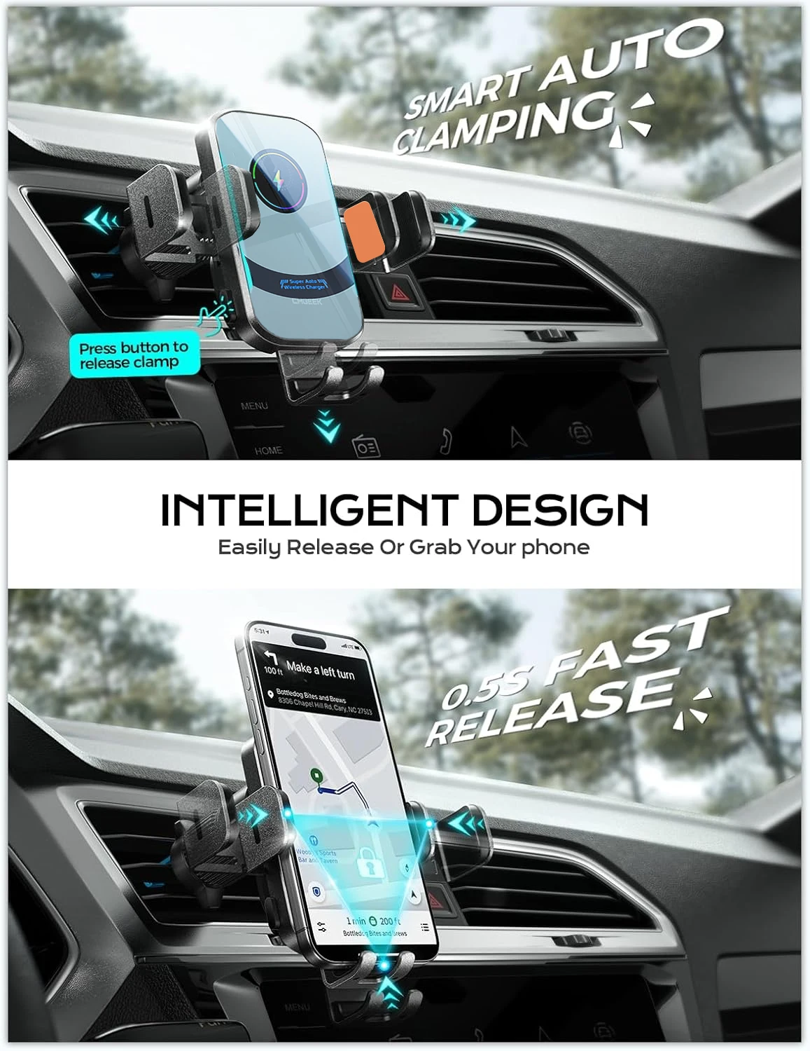 UYUXIO Wireless Car Charger Su - Cooling Rack Wire ulasan dan harga