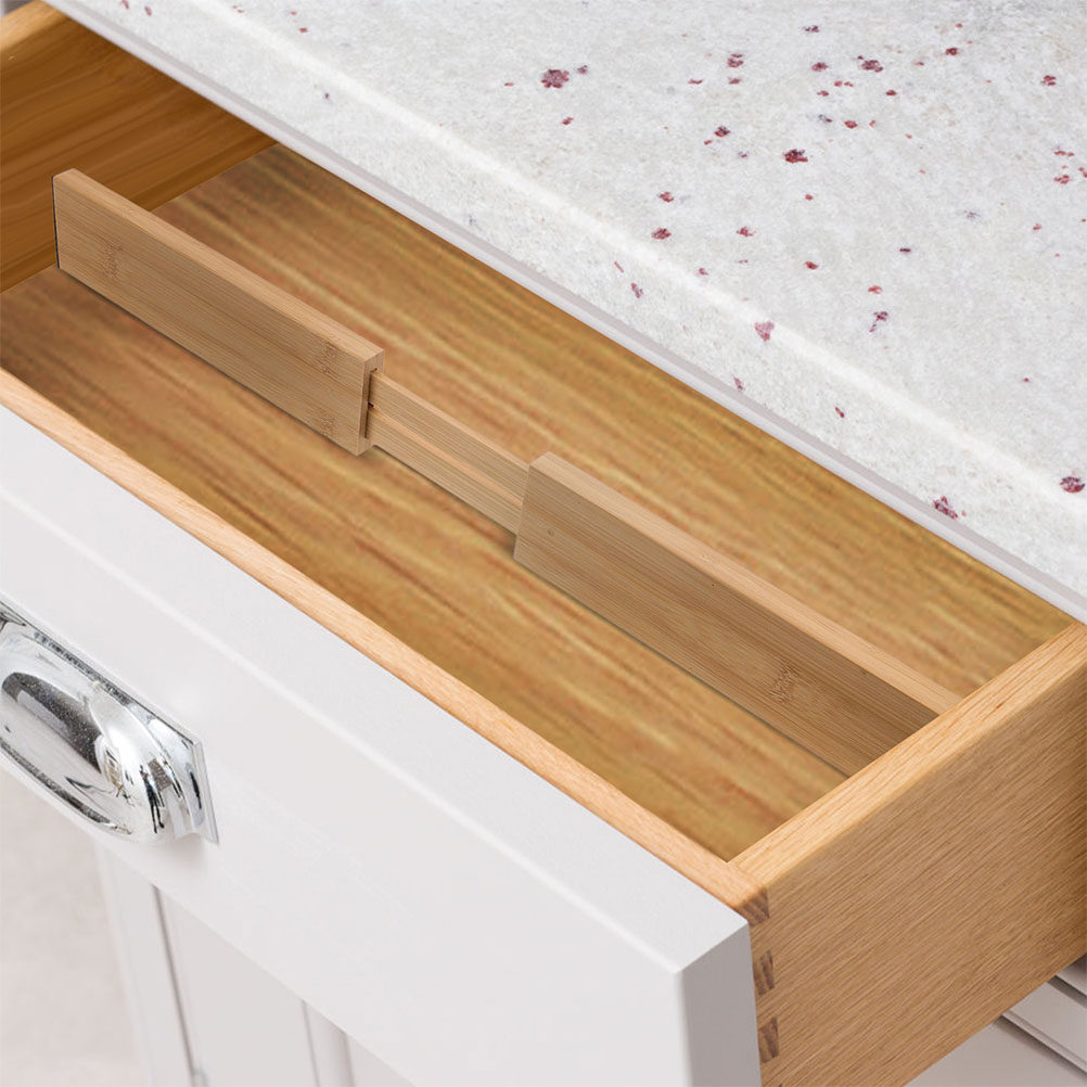 2Pcs Bamboo Drawer Dividers Ad - Kitchen Utensils ulasan dan harga