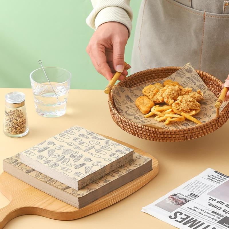 100pcs Oil-Proof Baking Food W - Kitchen Baking Paper ulasan dan harga