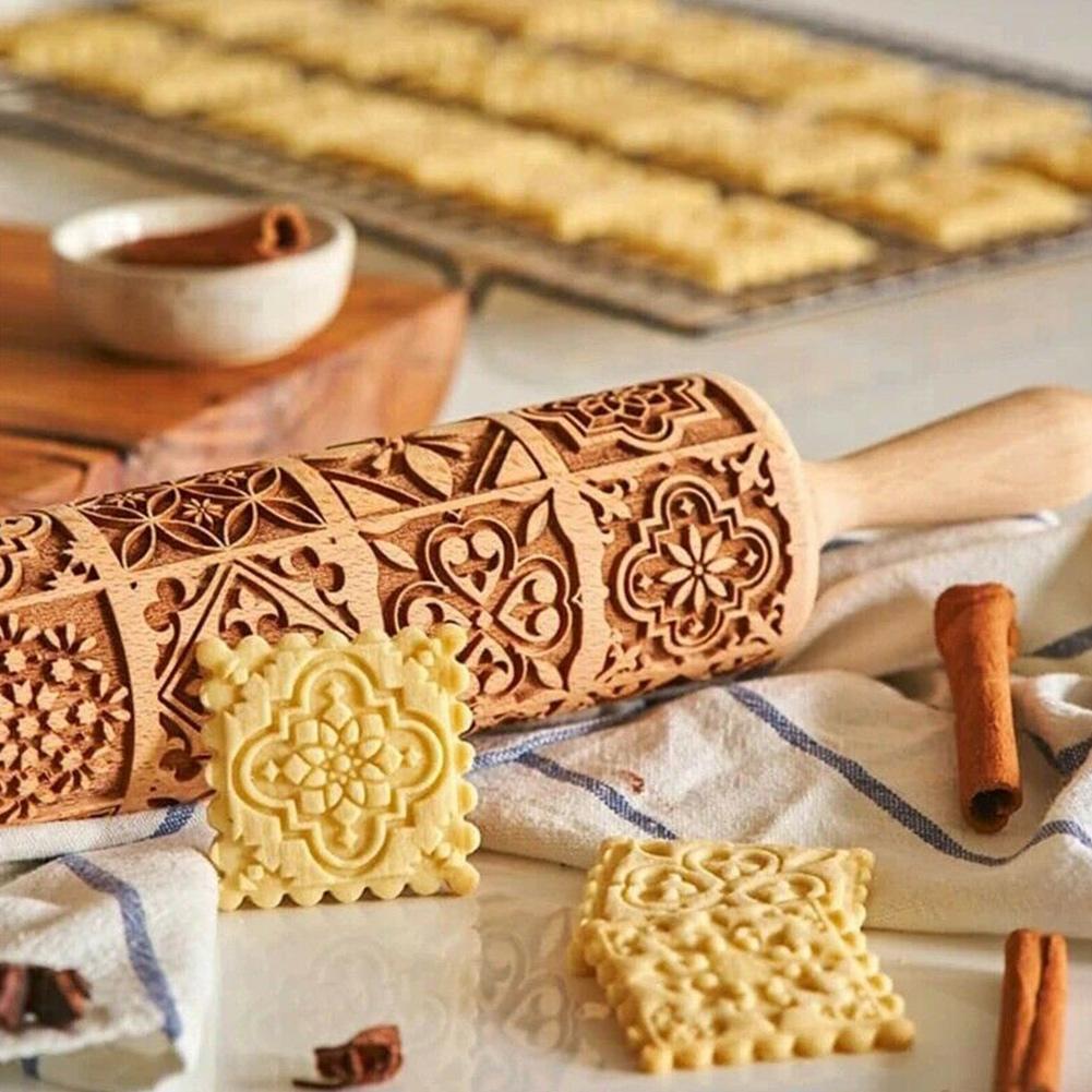 1 pcs Wooden Sunflower Embosse - Kitchen Roll Baking ulasan dan harga