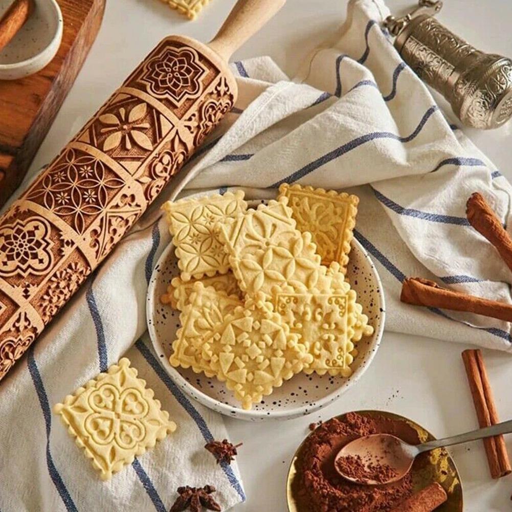 1 pcs Wooden Sunflower Embosse - Kitchen Roll Baking ulasan dan harga