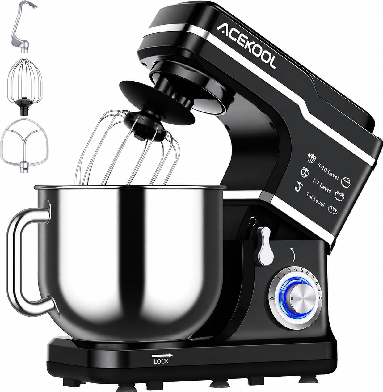 Tacleekii 7.5QT Tilt-Head Stan - Stand Mixer Bowl ulasan dan harga