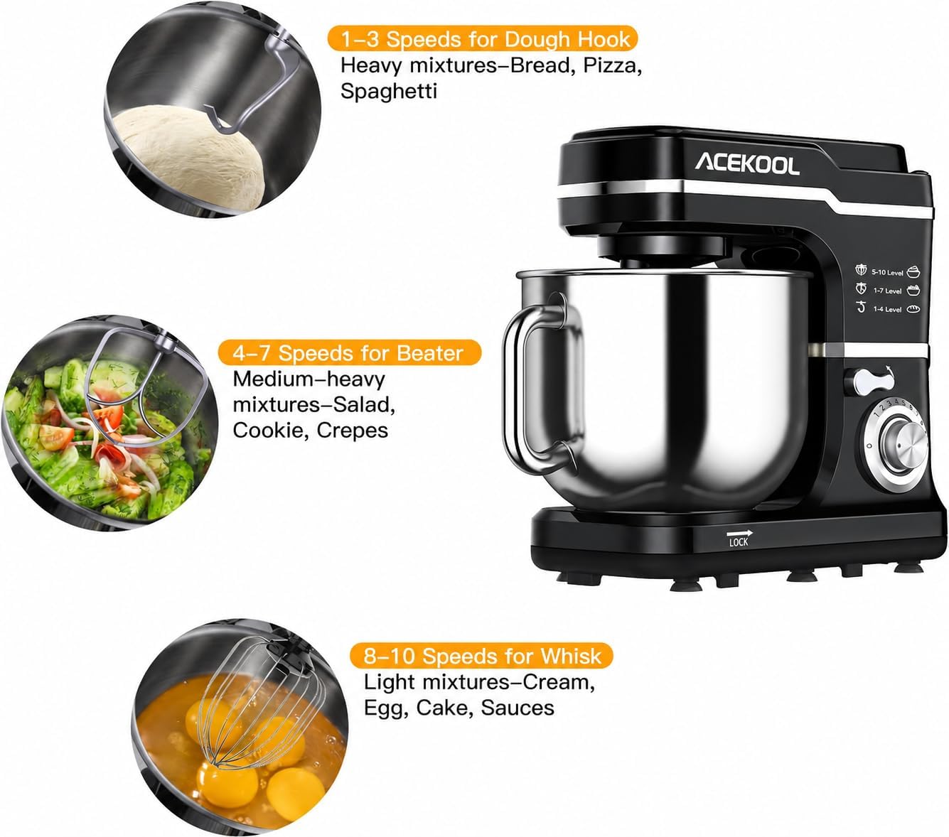 Tacleekii 7.5QT Tilt-Head Stan - Stand Mixer Bowl ulasan dan harga
