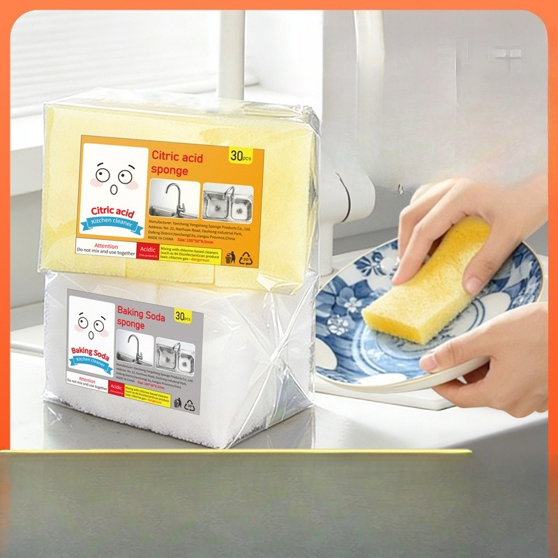 Dish Sponge Scouring Wipes Mul - Kitchen Cleaner With Baking Soda ulasan dan harga