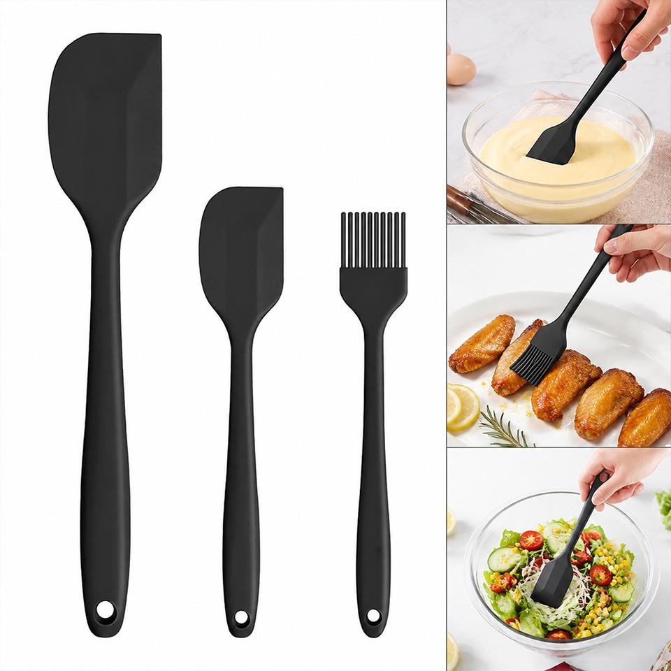 3PCS Silicone Spatula Set Non  - Bread Baking Kitchen Utensils ulasan dan harga