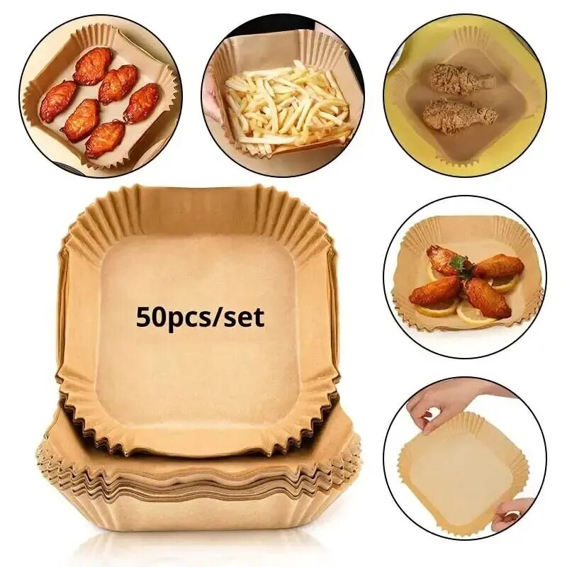 50Pcs Air Fryer Disposable Pap - Kitchen Baking Paper ulasan dan harga
